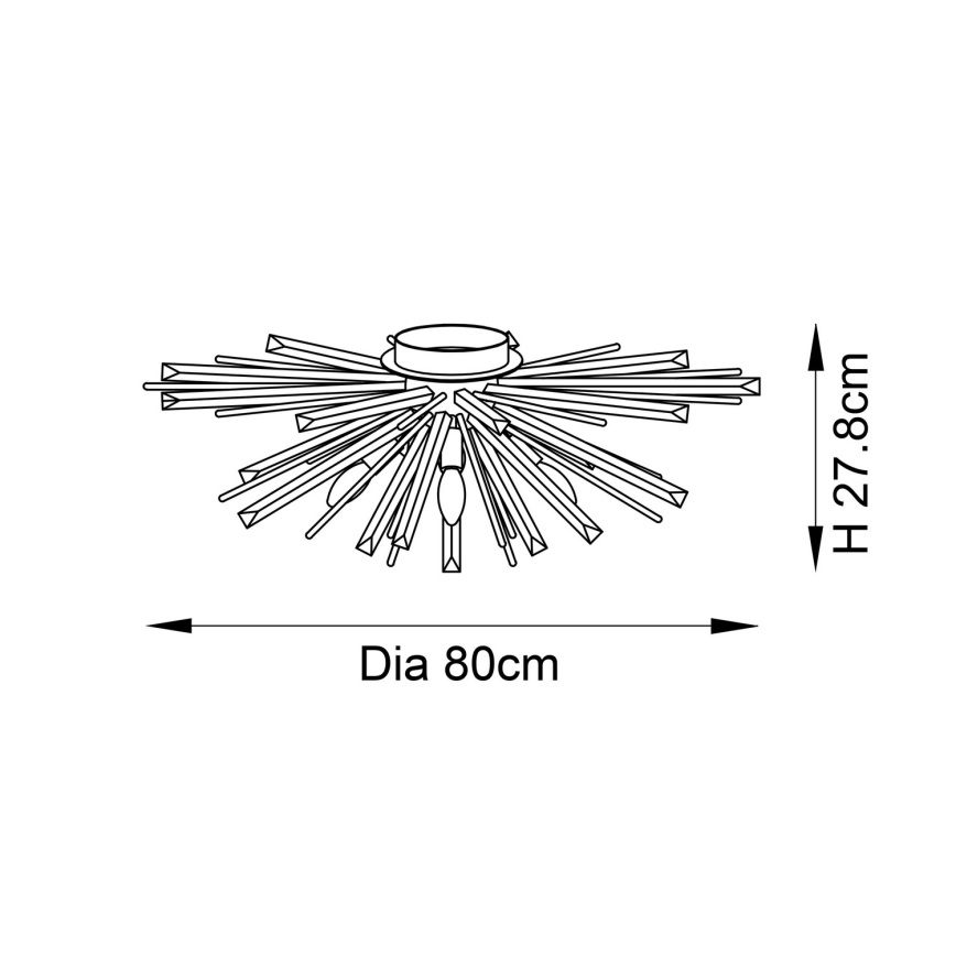 Endon 81937 - Plafonieră cu 4xE14/40W/230V, Ø 80 cm, aurie