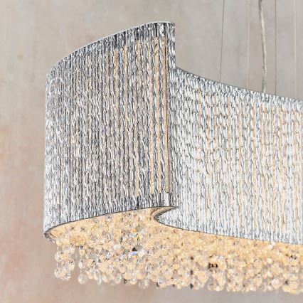 Endon 81979 - Lustră cu cristale GALINA 8xG9/25W/230V, crom lucios, suspendată pe cablu