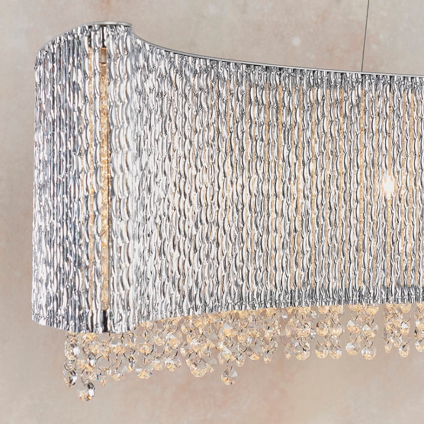 Endon 81979 - Lustră cu cristale GALINA 8xG9/25W/230V, crom lucios, suspendată pe cablu