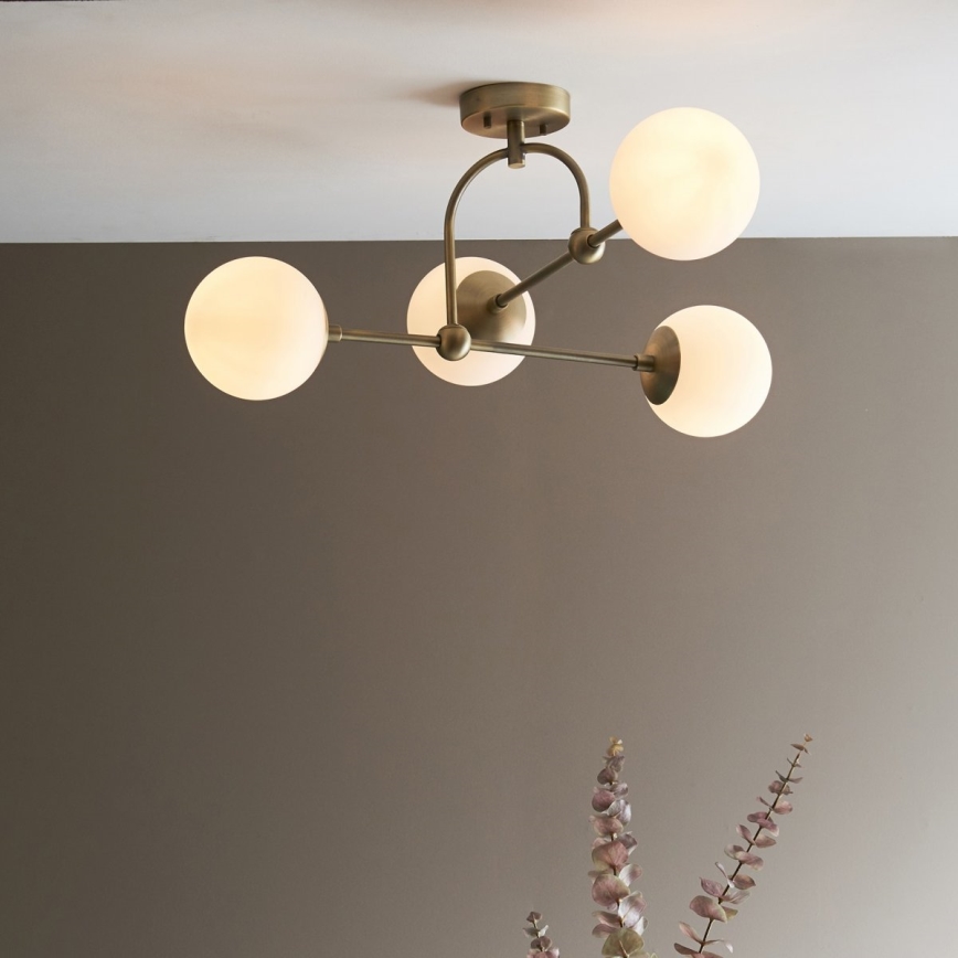 Endon 90843 - Lustră de tavan aplicată ONTARIO 4xE14/7W/230V alamă