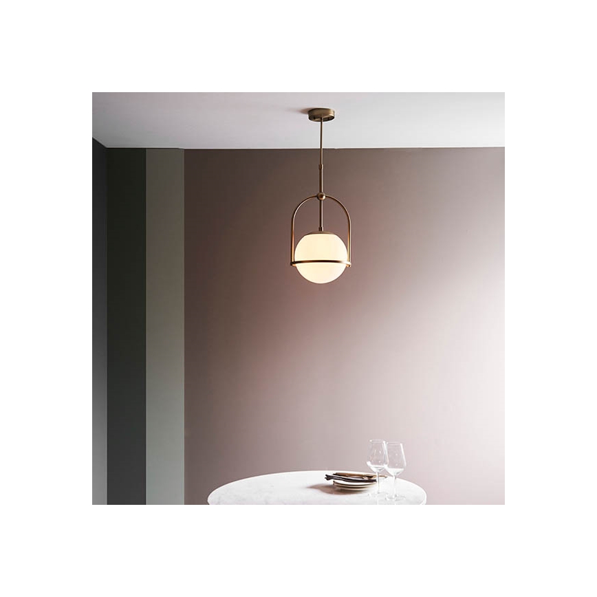 Endon 90844 - Lustră pe tijă ONTARIO 1xE27/10W/230V alamă