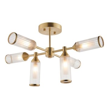 Endon 92213 - Lustru pe tija, 6 x G9 (3 W), 230 V, finisaj alamă