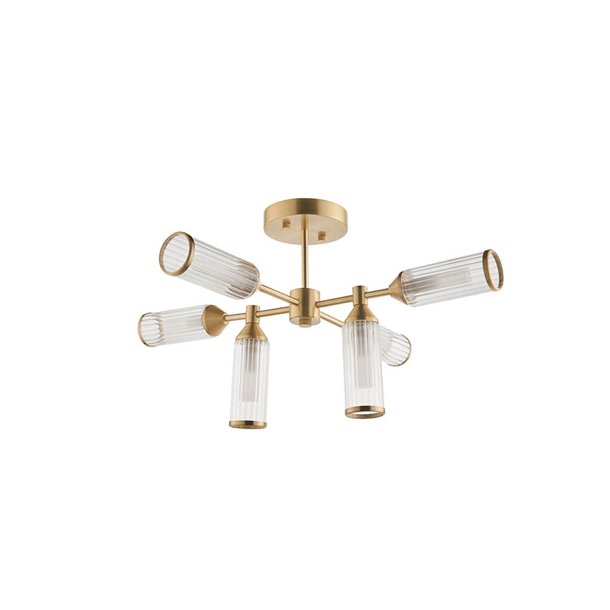 Endon 92213 - Lustru pe tija, 6 x G9 (3 W), 230 V, finisaj alamă