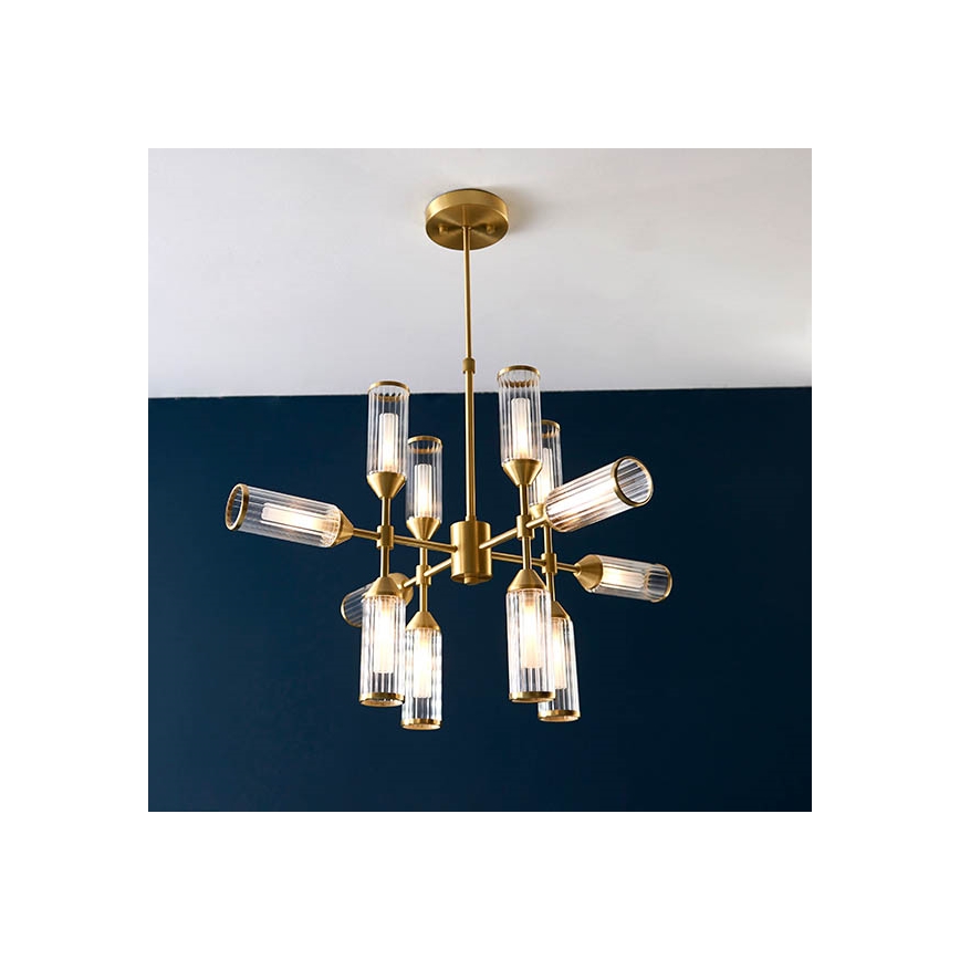 Endon 92214 - Candelabru pe tijă TOUR 12xG9/3W/230V, alamă