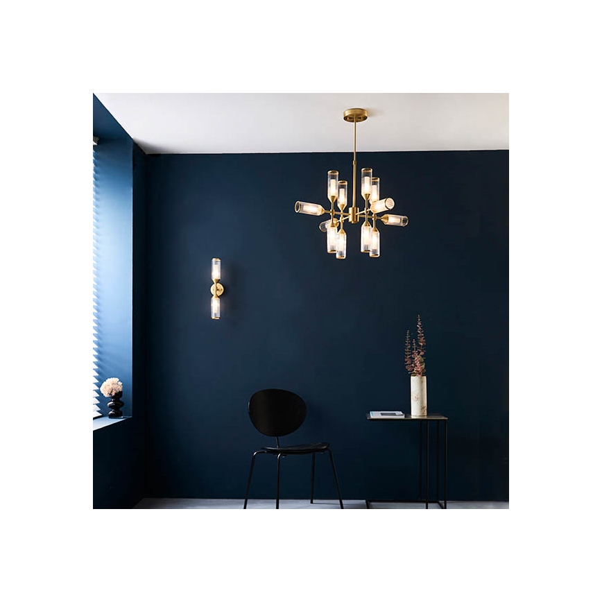 Endon 92214 - Candelabru pe tijă TOUR 12xG9/3W/230V, alamă