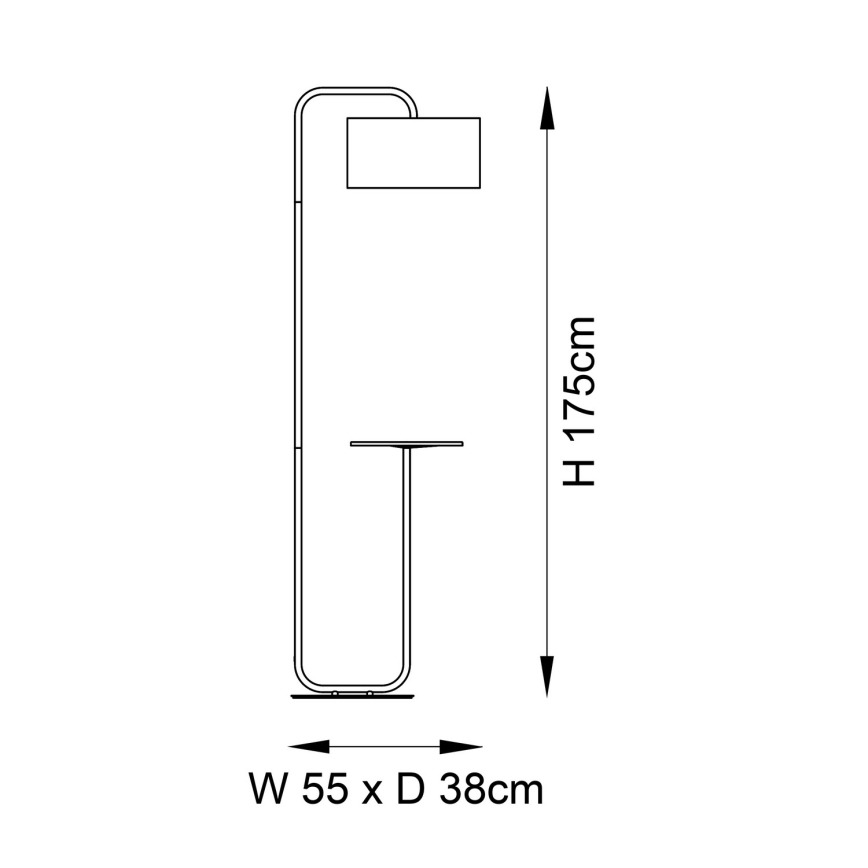 Endon 92301 - Lampadar LANDIS 1xE27/10W/230V negru