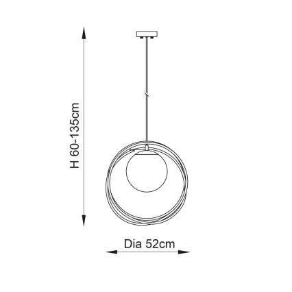 Endon 92488 - Pendul pe cablu EMILIO 1xE27/10W/230V auriu/alb