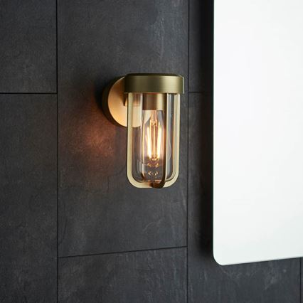 Endon 92855 - Aplica de perete pentru baie, 1x soclu E27, 6W, 230V, IP44, finisaj din alamă