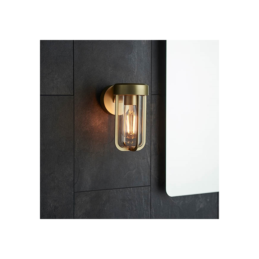 Endon 92855 - Aplica de perete pentru baie, 1x soclu E27, 6W, 230V, IP44, finisaj din alamă