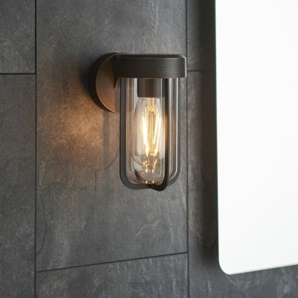 Aplică de perete pentru baie Endon 92857 - 1xE27/6W/230V IP44, bronz/negru