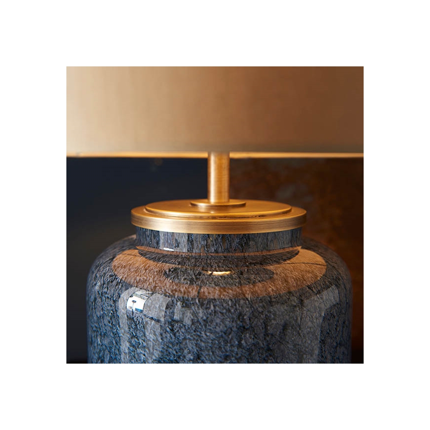 Endon 93067 - Lampă de masă ZINNIA, 1xE27/10W/230V, albastră/aurie