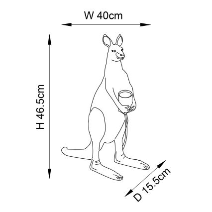 Endon 95075 - Lampă de masă KANGAROO 1xE27/10W/230V aurie