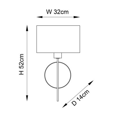 Endon 95210 - Lampă de perete 1xE27/10W/230V gri/alamă