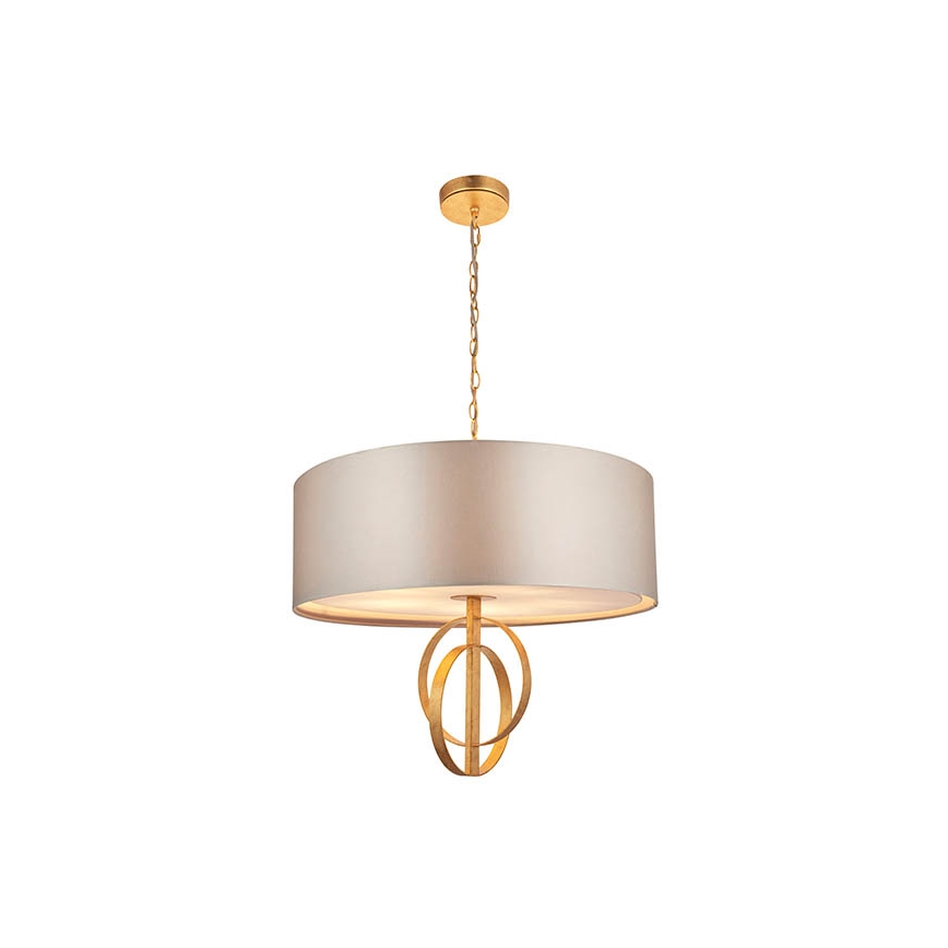 Endon 95211 - Lustru suspendat pe lanț 5xE27/10W/230V Ø 70 cm gri/alamă
