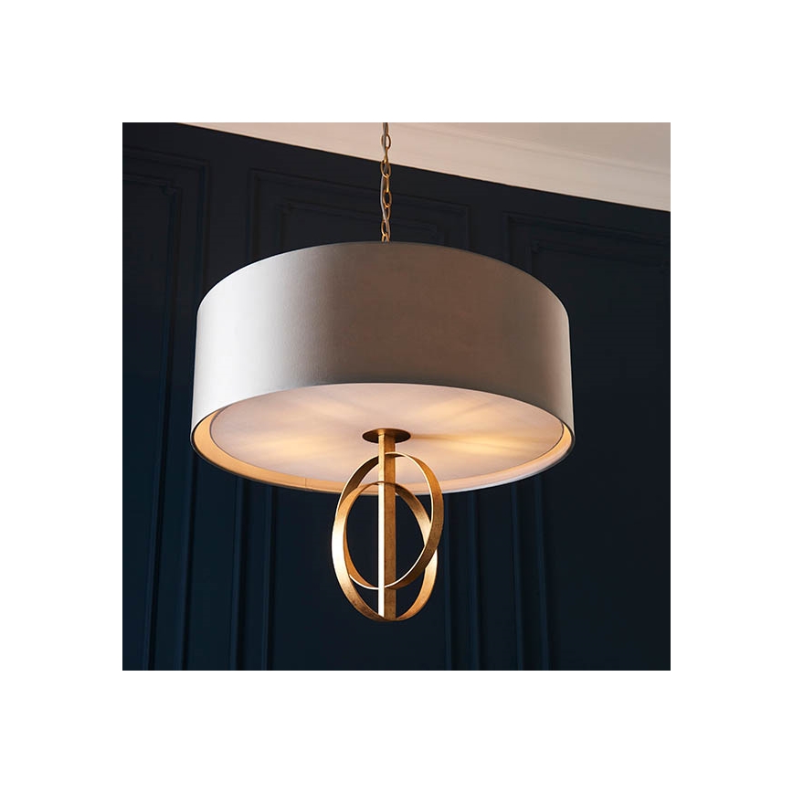 Endon 95211 - Lustru suspendat pe lanț 5xE27/10W/230V Ø 70 cm gri/alamă