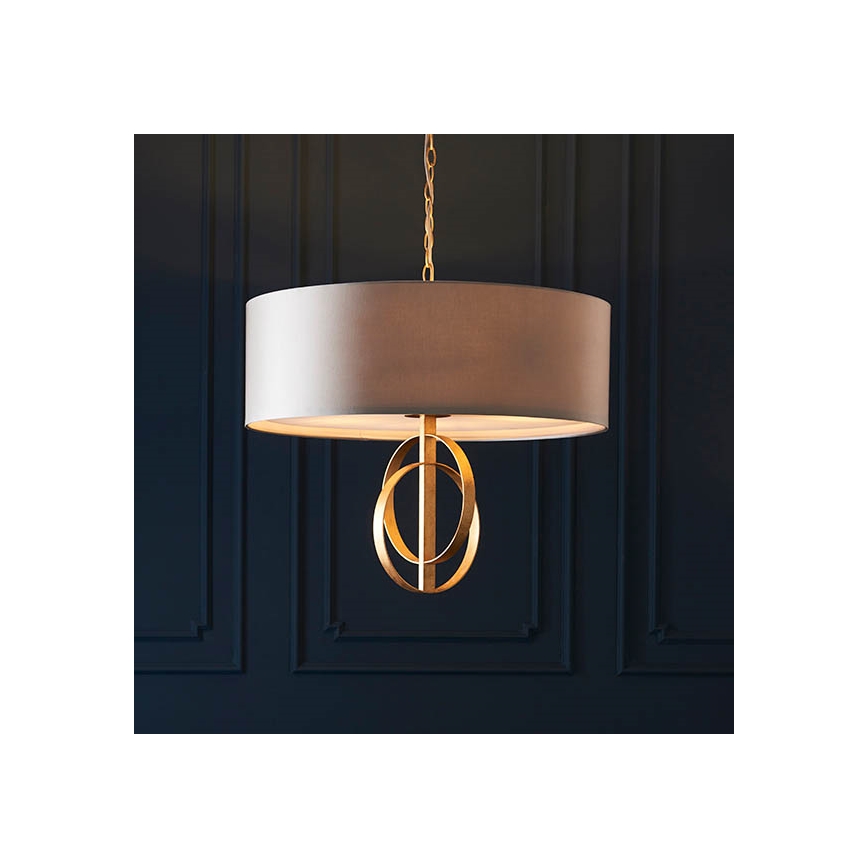 Endon 95211 - Lustru suspendat pe lanț 5xE27/10W/230V Ø 70 cm gri/alamă