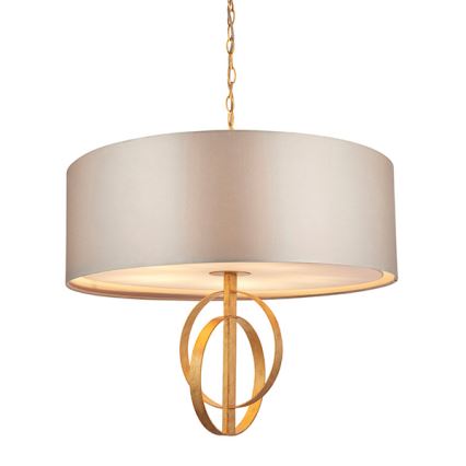 Endon 95211 - Lustru suspendat pe lanț 5xE27/10W/230V Ø 70 cm gri/alamă