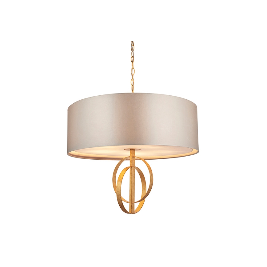 Endon 95211 - Lustru suspendat pe lanț 5xE27/10W/230V Ø 70 cm gri/alamă