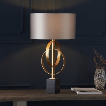 Endon 95213 - Lampă de masă 1xE27/10W/230V gri/alamă/negru