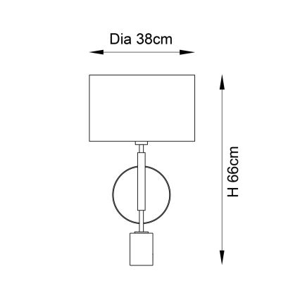Endon 95213 - Lampă de masă 1xE27/10W/230V gri/alamă/negru