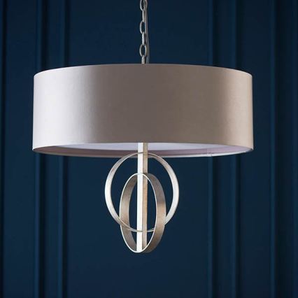 Endon 95215 - Lustră suspendată pe lanț, 5 x E27, 10 W, 230 V, diam. 70 cm, gri