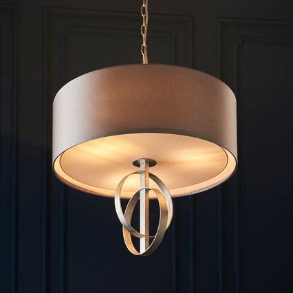 Endon 95215 - Lustră suspendată pe lanț, 5 x E27, 10 W, 230 V, diam. 70 cm, gri