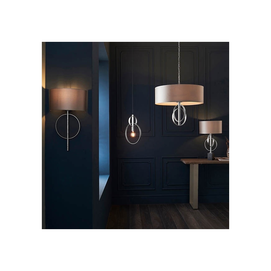 Endon 95215 - Lustră suspendată pe lanț, 5 x E27, 10 W, 230 V, diam. 70 cm, gri