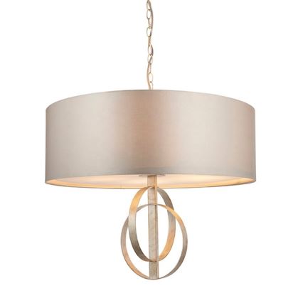 Endon 95215 - Lustră suspendată pe lanț, 5 x E27, 10 W, 230 V, diam. 70 cm, gri