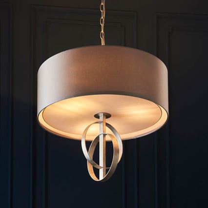 Endon 95216 - Lustră pe lanț 3xE27/10W/230V Ø 60 cm, gri