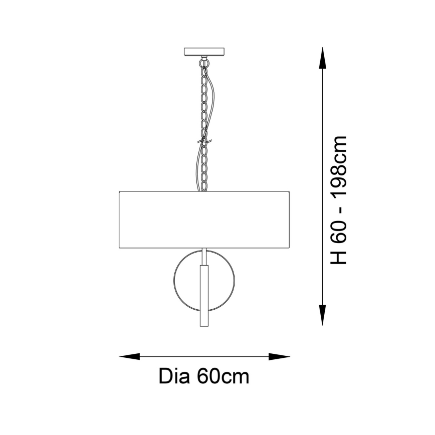 Endon 95216 - Lustră pe lanț 3xE27/10W/230V Ø 60 cm, gri