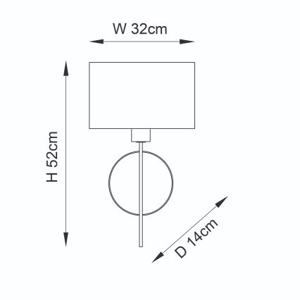 Endon 95218 - Aplica de perete 1xE27/10W/230V albastru/alamă