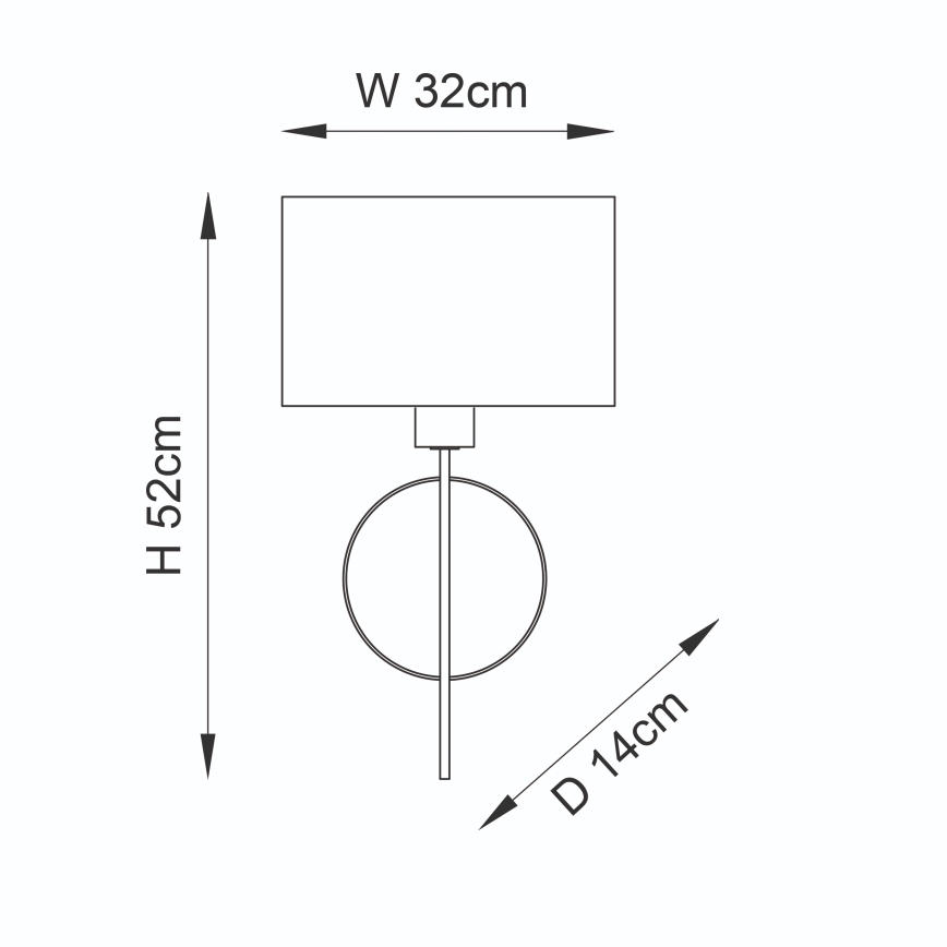 Endon 95218 - Aplica de perete 1xE27/10W/230V albastru/alamă