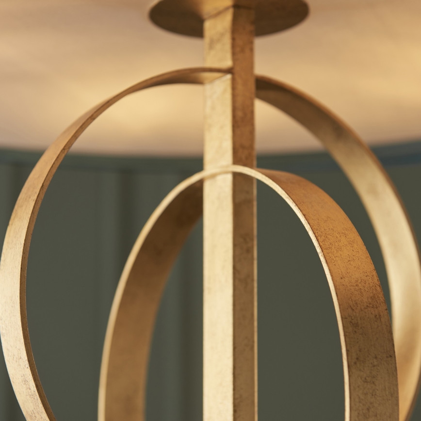 Endon 95219 - Candelabru pe lanț, 5x soclu E27, 10 W, 230 V, Ø 70 cm, albastru/alamă