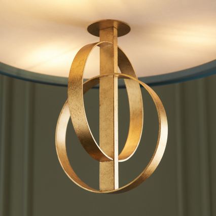 Endon 95220 - Candelabru suspendat pe lanț, 3x E27, 10W, 230V, Ø 60 cm, albastru/alamă