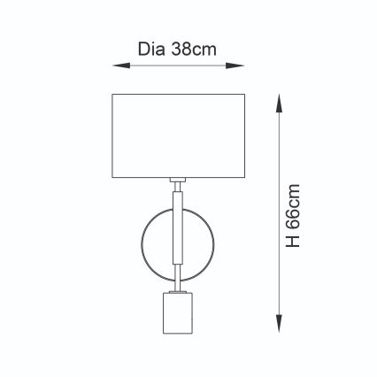 Endon 95221 - Lampă de masă 1xE27/10W/230V albastru/alamă/negru