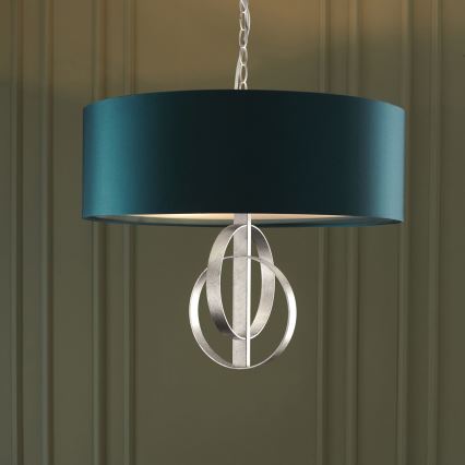 Endon 95224 - Lustru cu lanț, 3xE27/10W/230V, Ø 60 cm, albastru/gri