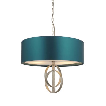 Endon 95224 - Lustru cu lanț, 3xE27/10W/230V, Ø 60 cm, albastru/gri