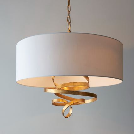 Endon 95268 - Lustră cu lanț, 3x soclu E14, 6W, 230V, Ø 60 cm, alb/alamă
