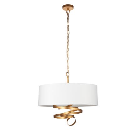 Endon 95268 - Lustră cu lanț, 3x soclu E14, 6W, 230V, Ø 60 cm, alb/alamă