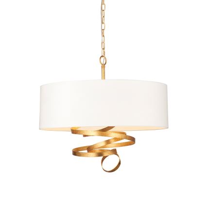Endon 95268 - Lustră cu lanț, 3x soclu E14, 6W, 230V, Ø 60 cm, alb/alamă