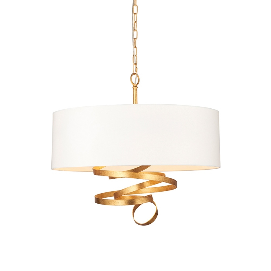 Endon 95268 - Lustră cu lanț, 3x soclu E14, 6W, 230V, Ø 60 cm, alb/alamă
