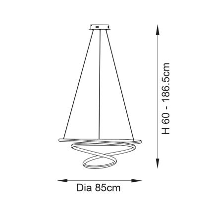 Endon 97639 - Lustră LED reglabilă suspendată pe cablu TWIRL LED/88W/230V 3000K, aurie