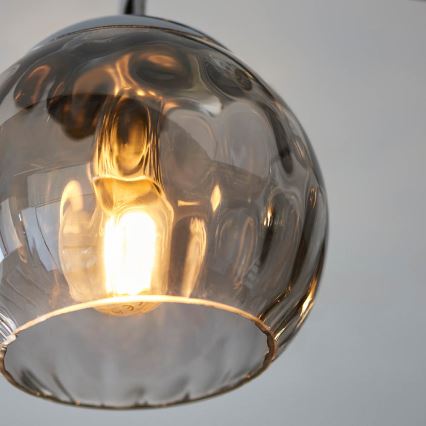 Endon 97971 - Lustră aplicată DIMPLE 3xE14/25W/230V crom lucios/gri fumuriu