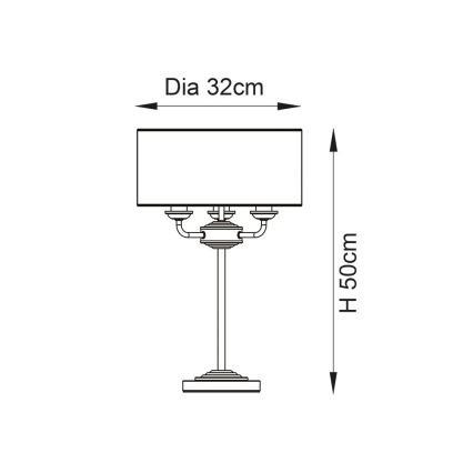 Endon 98932 - Lampă de masă HIGHCLERE 3xE14/18W/230V, alb/alamă, diametru 32 cm