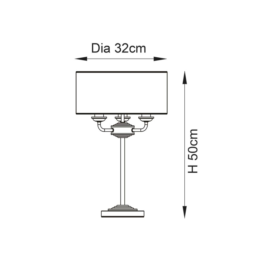 Endon 98932 - Lampă de masă HIGHCLERE 3xE14/18W/230V, alb/alamă, diametru 32 cm