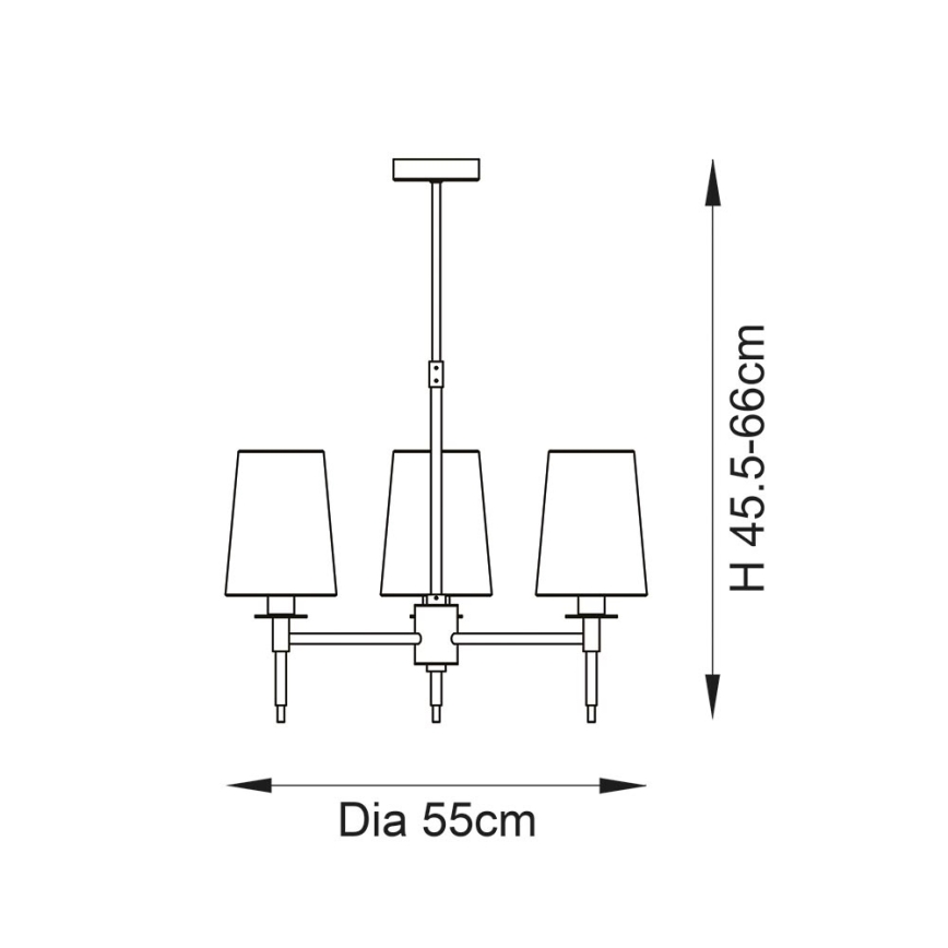 Endon 99455 - Lustră cu tijă 3xE14/6W/230V crom lucios/alb