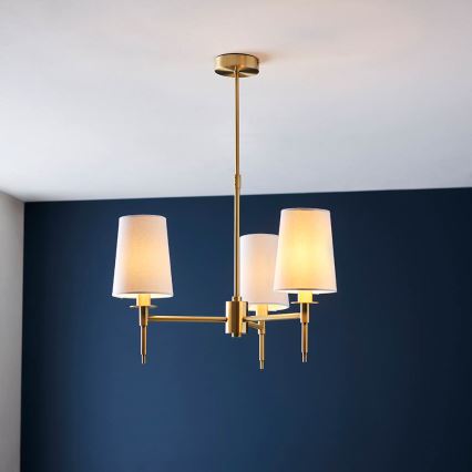 Endon 99456 - Lustră cu tijă 3xE14/6W/230V auriu/alb