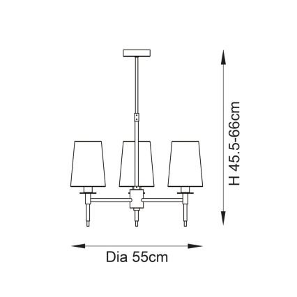 Endon 99456 - Lustră cu tijă 3xE14/6W/230V auriu/alb