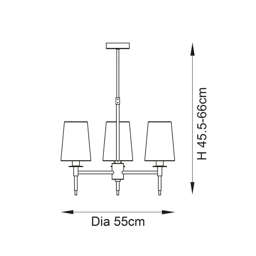 Endon 99456 - Lustră cu tijă 3xE14/6W/230V auriu/alb