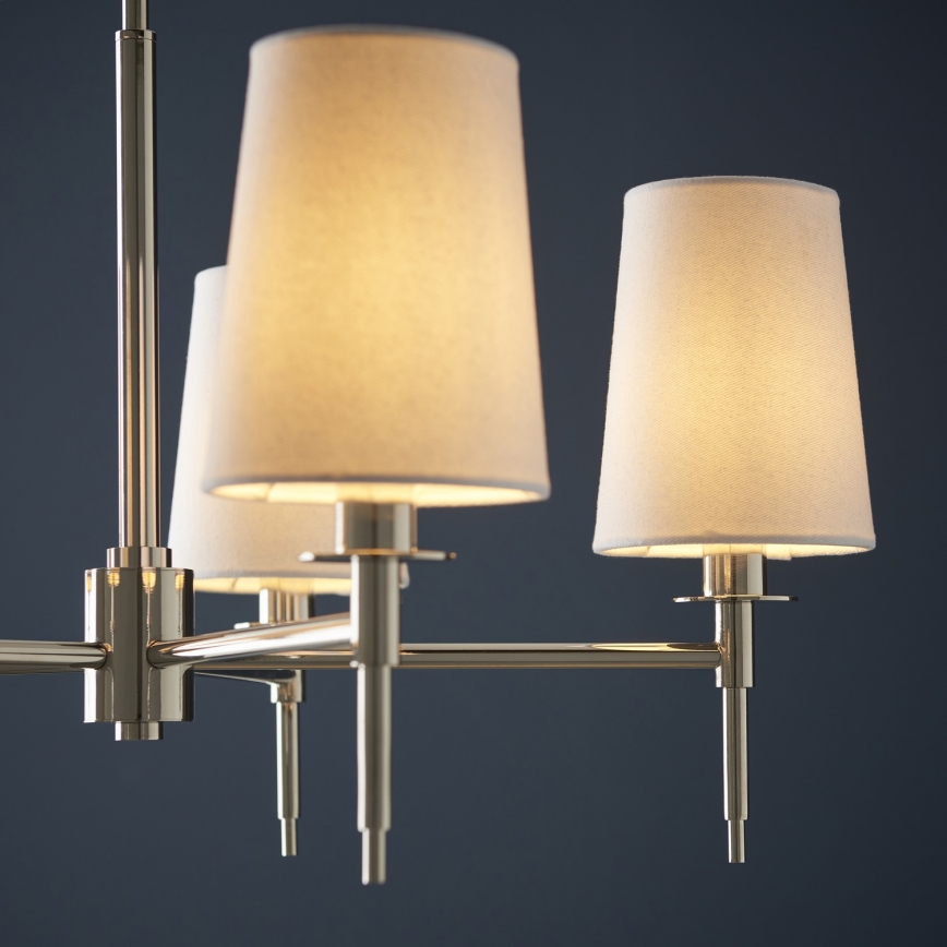 Endon 99457 - Candelabru suspendat pe lanț, 5xE14/6W/230V, crom lucios/alb